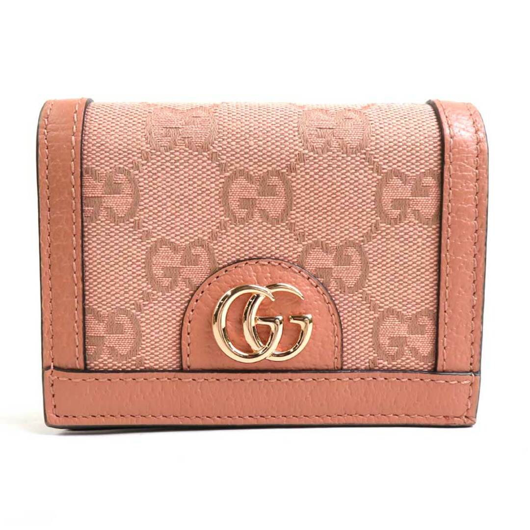 Gucci - グッチ GUCCI 二つ折り財布 GGキャンバス/レザー ピンク