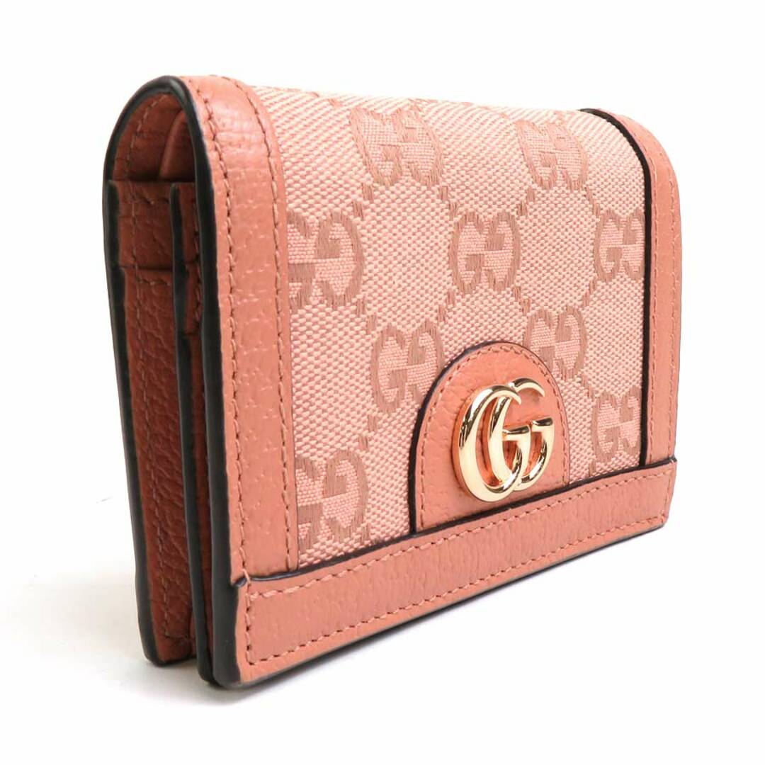 Gucci - グッチ GUCCI 二つ折り財布 GGキャンバス/レザー ピンク 