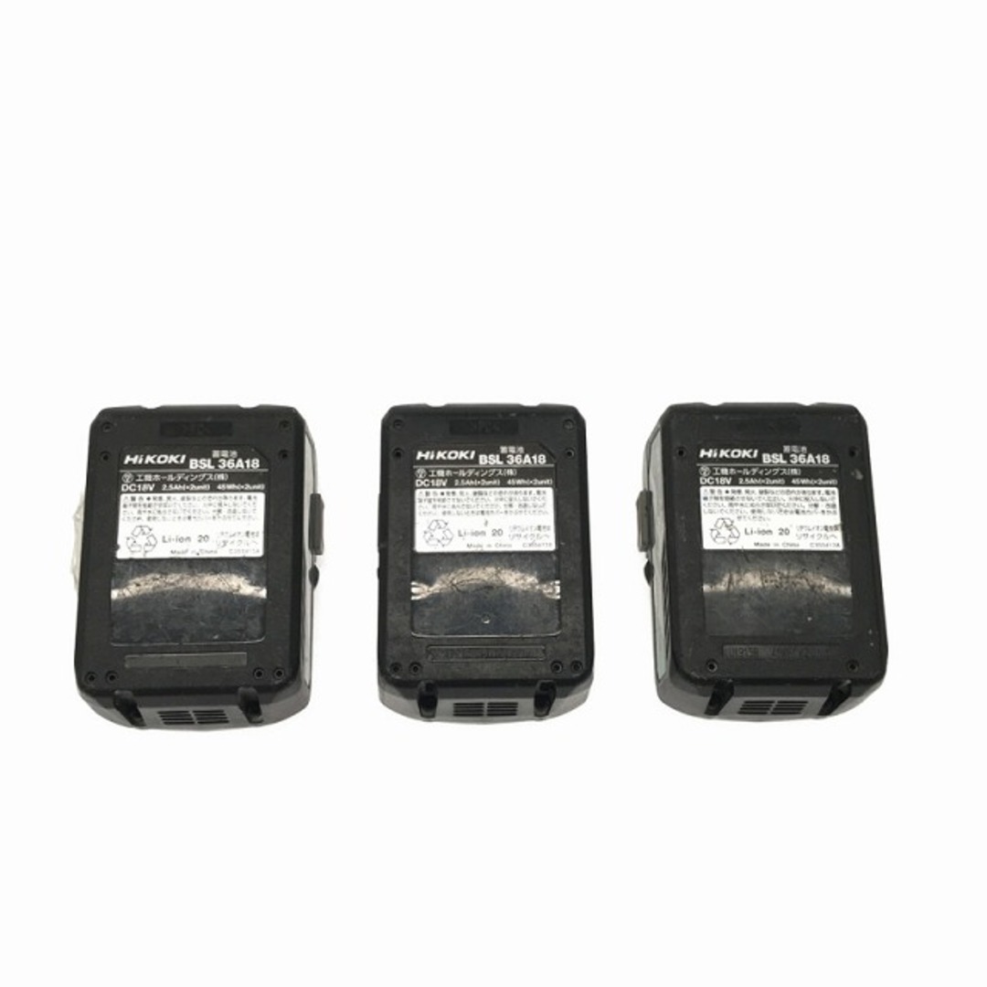 ☆中古品3個セット☆HiKOKI ハイコーキ 36V 2.5Ah 純正 蓄電池 BSL36A18 マルチボルトバッテリー リチウムイオンバッテリー 78703 ☆中古品3個セット☆HiKOKI ハイコーキ 36V 2.5Ah 純正 蓄電池 BSL36A18 マルチボルトバッテリー リチウムイオンバッテリー 78703