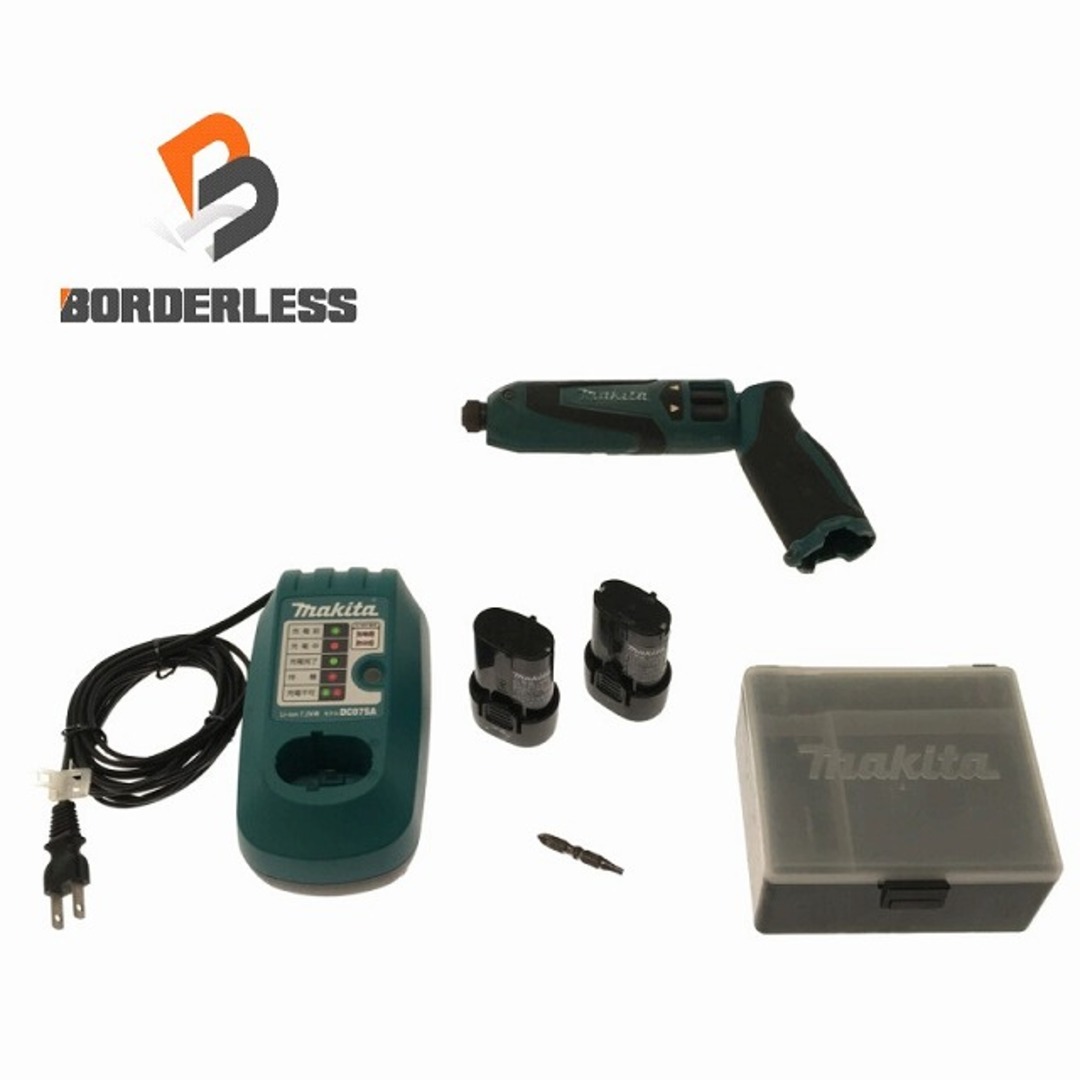 工具☆品☆ makita マキタ 7.2V 充電式ペンインパクトドライバ TD021D 青/ブルー バッテリ2個(7.2V 1.0Ah) 充電器付き 78726