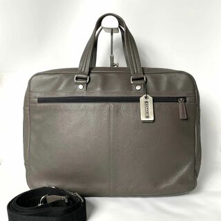 【美品】コーチ ビジネスバッグ 2way ショルダー A4収納可能　グレー