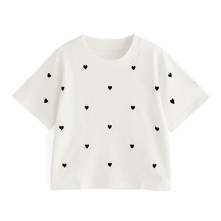 グレイル(GRL)のハート刺繍ショート丈Tシャツ[pm323](Tシャツ(半袖/袖なし))