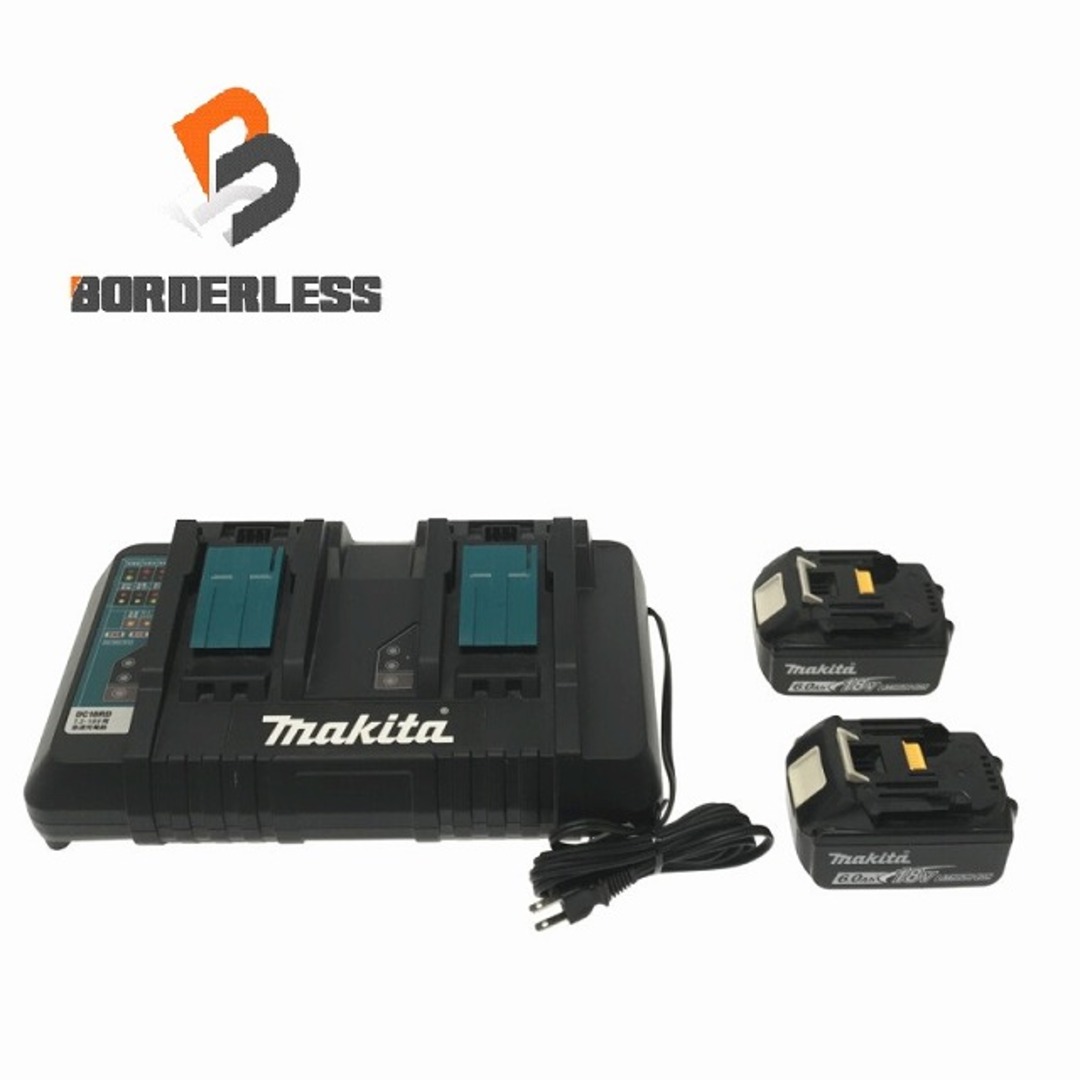 ☆品 3点セット☆makita マキタ 18V 6.0Ah 純正 リチウムイオンバッテリー BL1860B×2 2口急速充電器 DC18RD パワーソース 78960