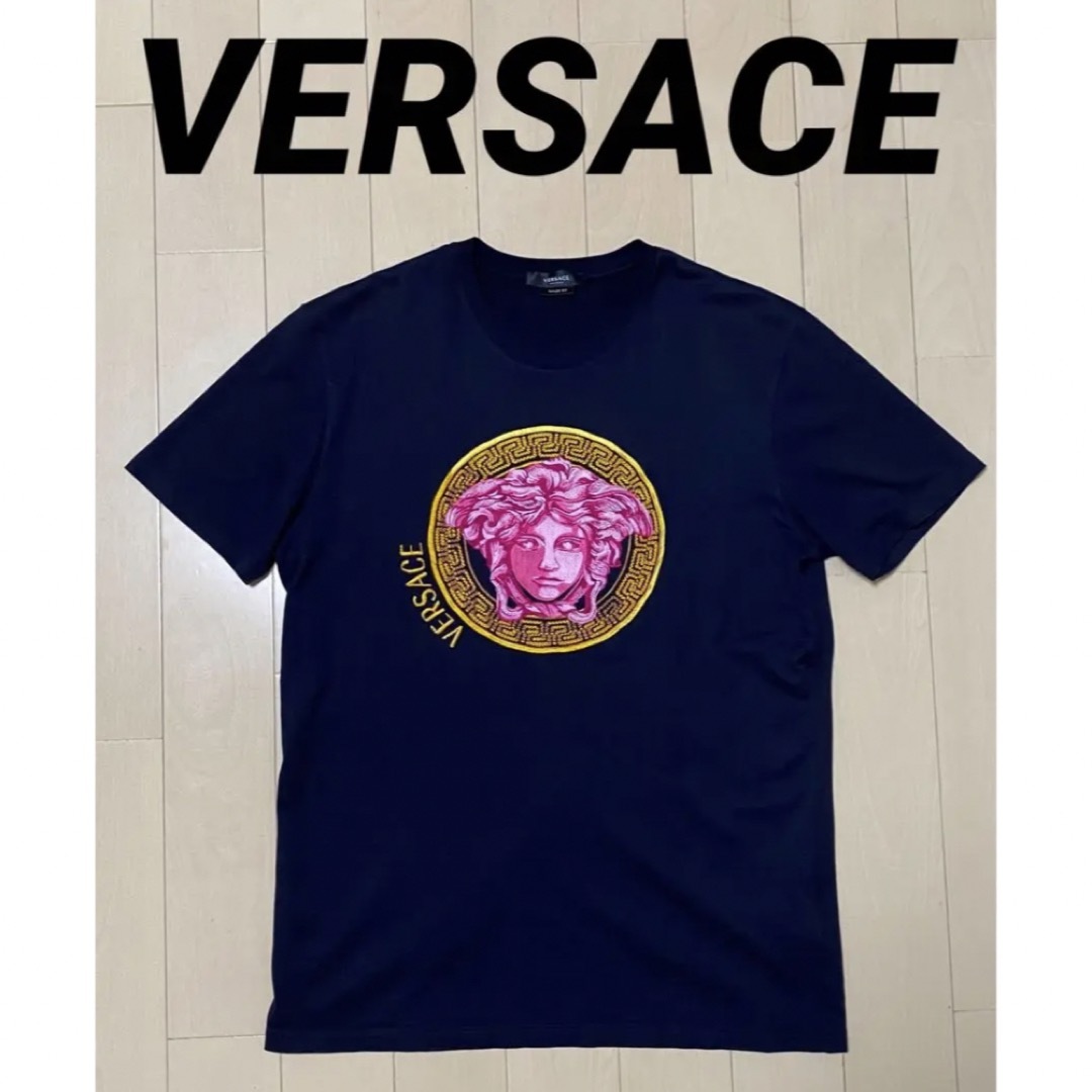 90s VERSACE メデューサ刺繍Tee(クリーニング済み)イタリア製 - T