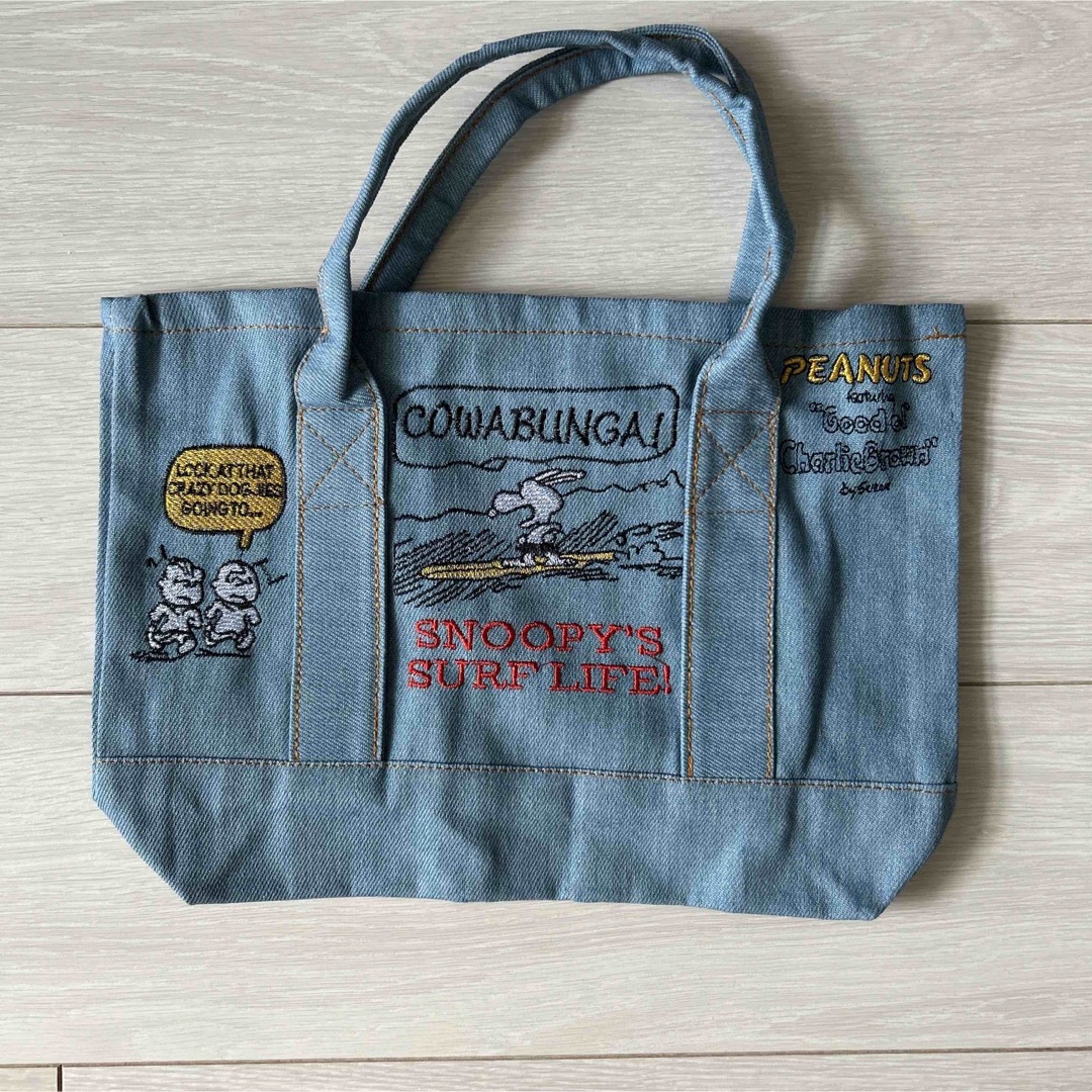 新品 SNOOPY スヌーピー トートバッグ デニム カバン