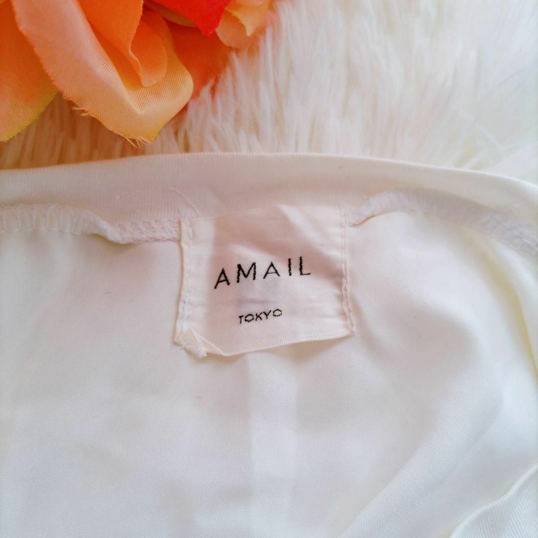 AMAIL(アマイル)のアマイル／AMAIL／Ｆ／ホワイト／スタンダードシンプル丈長半袖カットソー　春夏 レディースのトップス(チュニック)の商品写真