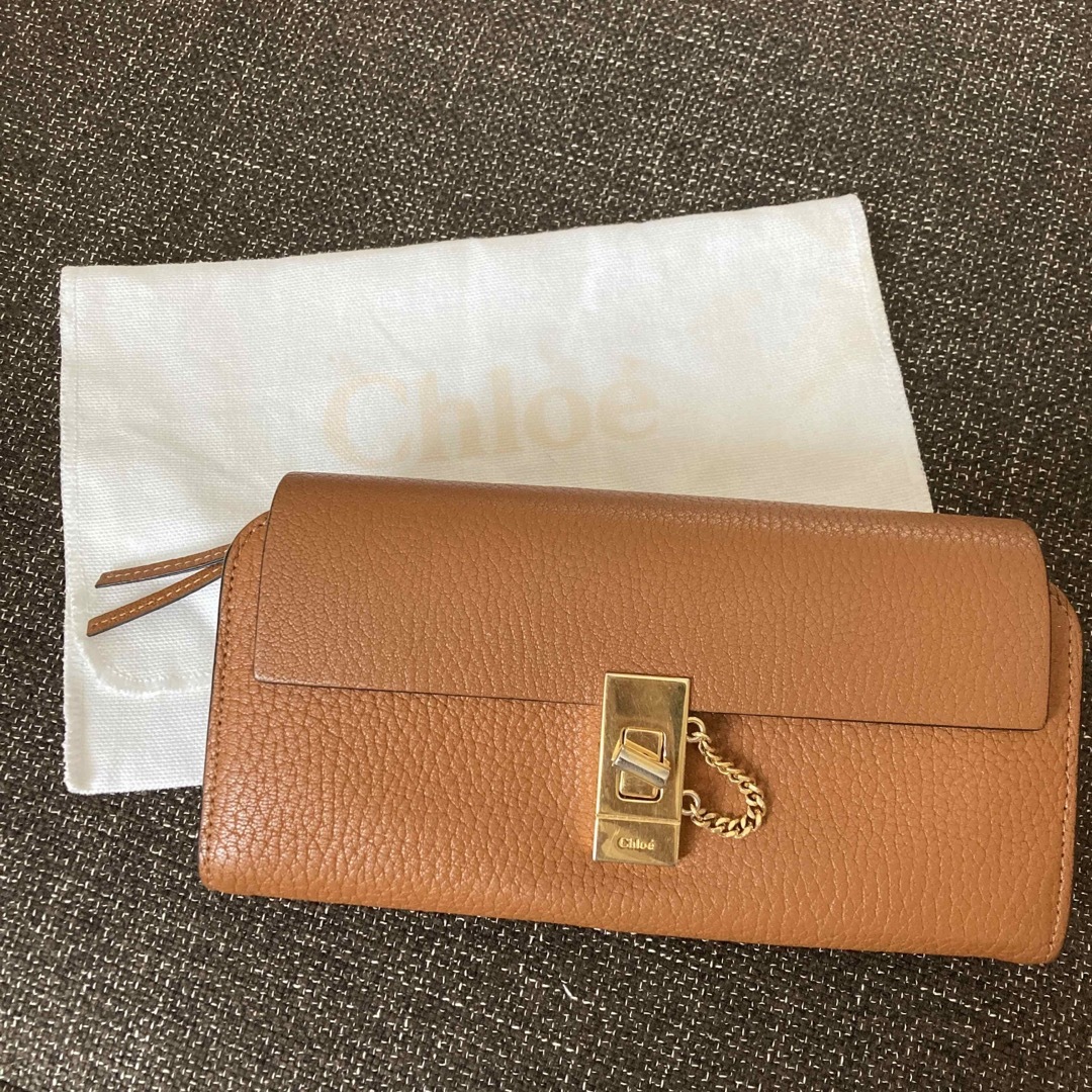 クロエ【Chloe】キャメルの長財布 ドリュー 茶色 - 財布