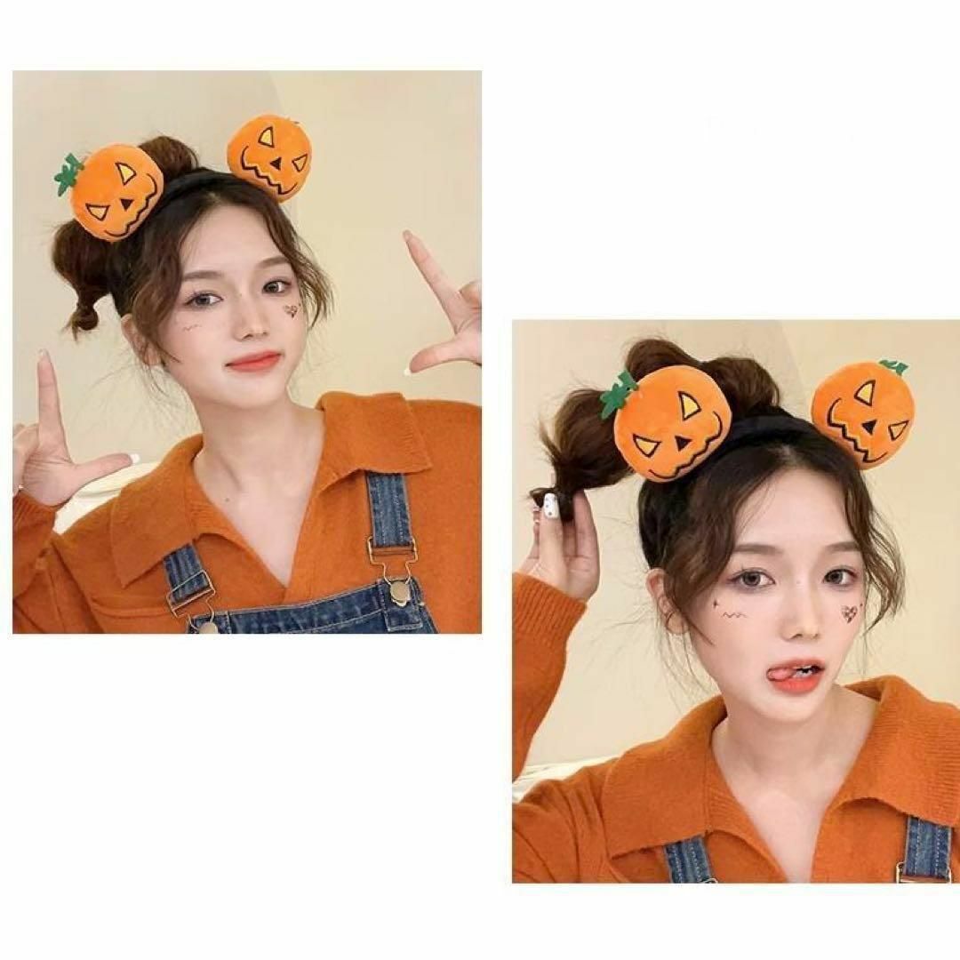 ハロウィン カチューシャ  ヘッドバンド  コスチューム コスプレ カボチャ レディースのヘアアクセサリー(カチューシャ)の商品写真