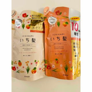 イチカミ(いち髪)のいち髪 しっとりまとまる　増量　詰替　374ml 旧パッケージ　旧品　あんずと桜(シャンプー/コンディショナーセット)