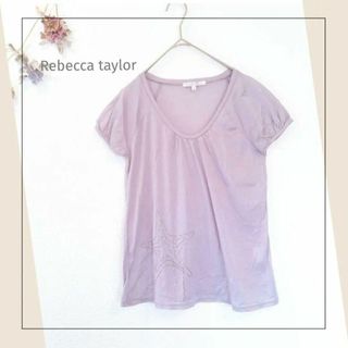 レベッカテイラー(Rebecca Taylor)のレベッカテイラー／2／S相当　スターチェーンビジュカットソー半袖Tシャツ　春夏(Tシャツ(半袖/袖なし))