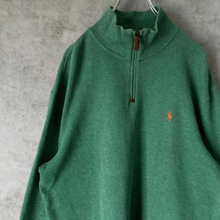 新品 ポロ ラルフローレン XXL スウェット ハーフジップ  緑 グリーン