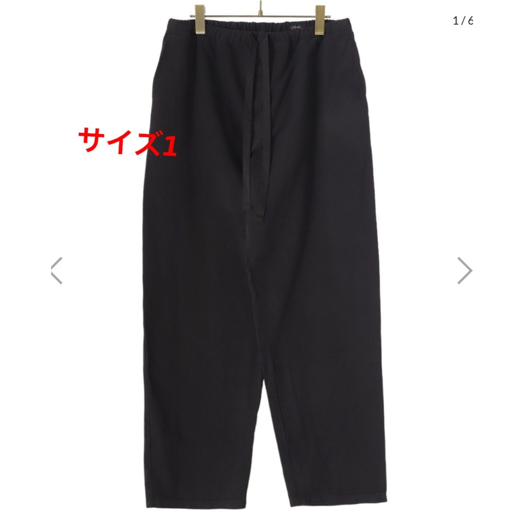 品番Y03-03005comoli 23aw 製品染ドローストリングパンツ Black size2