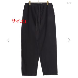 コモリ(COMOLI)の23AW COMOLI 製品染 ドローストリングパンツ 1 Black 黒(ワークパンツ/カーゴパンツ)