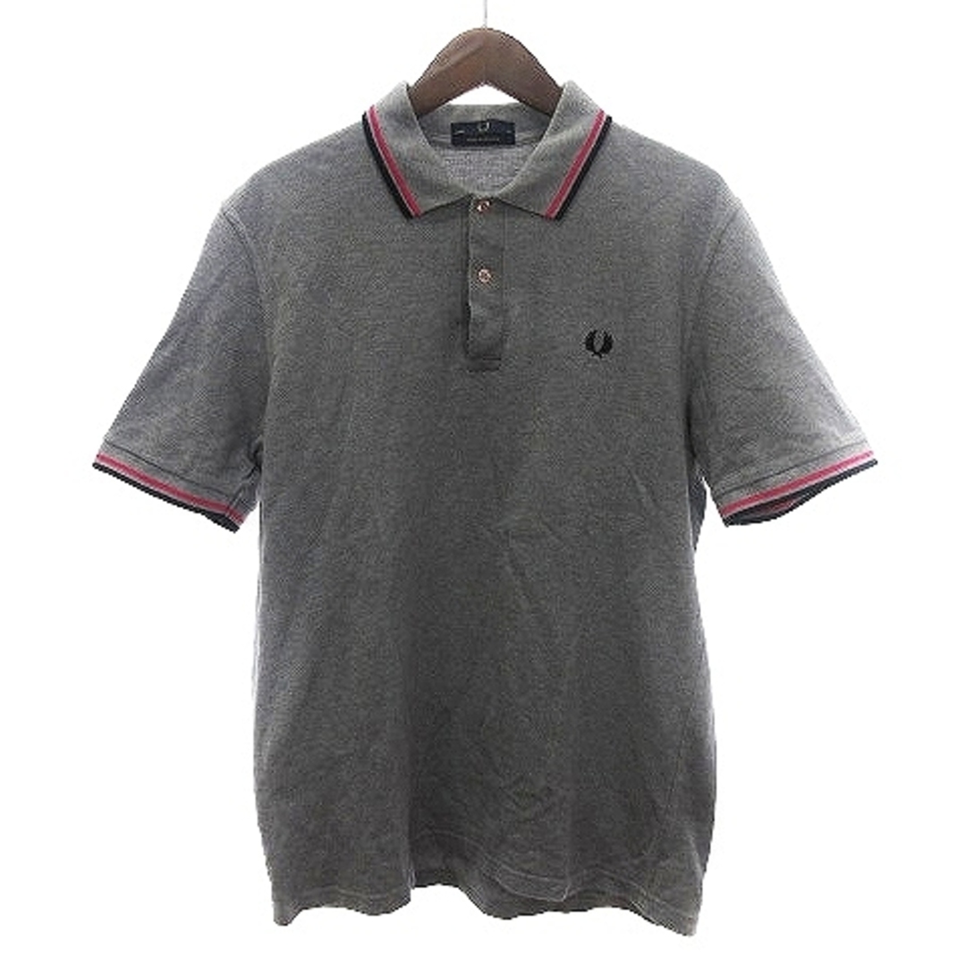 美品　FRED PERRY　ウール100 グレー　ワンポイント