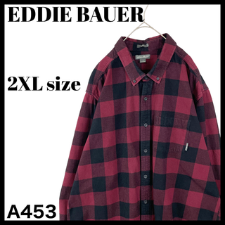 エディーバウアー(Eddie Bauer)の秋冬 エディーバウワー 赤 黒 チェック 2XL ビッグサイズ 長袖BDシャツ (シャツ)