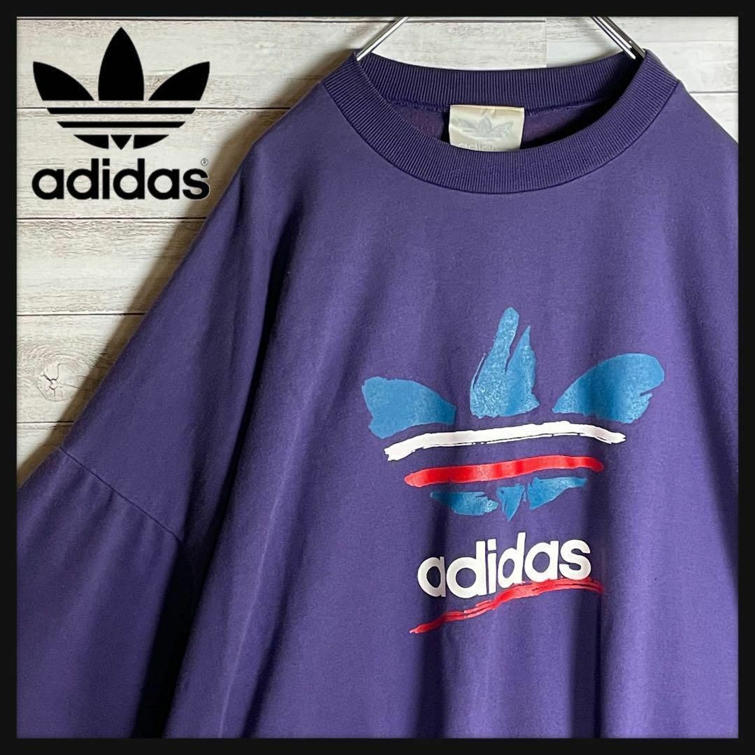 アディダス　adidas 90s USA製　刺繍ロゴ　スウェットトレーナー