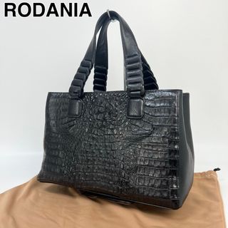 ロダニア(RODANIA)の23I23 RODANIA ロダニア ワニ革 カイマン 本革 ハンドバッグ(ハンドバッグ)