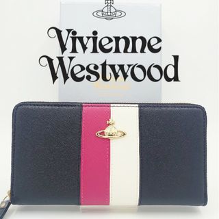 ヴィヴィアンウエストウッド(Vivienne Westwood)の【新品】Vivienne Westwood 長財布 ブラック ピンク/ホワイト(財布)