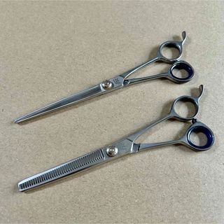 🐩✂️トリミング用シザー 2本セット ハサミ トリマー (シザーリング付き)