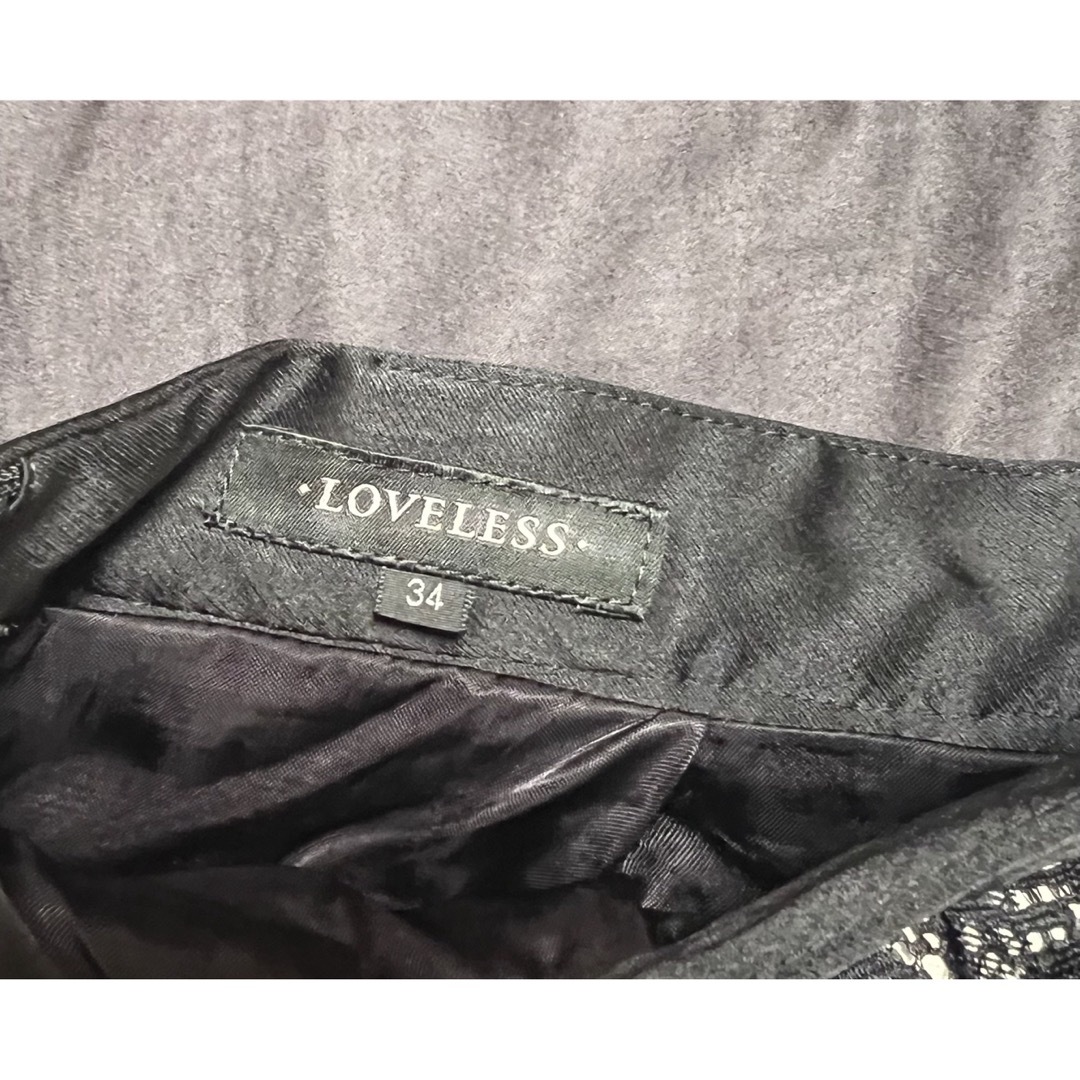 [美品] LOVELESS ラブレス レース チェック スカート 34