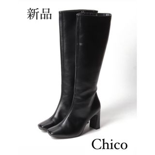 who's who Chico - Chico レザー ロングブーツの通販 by miri ... 【本日限定最終値下げ】who's who Chico ロングブーツ黒