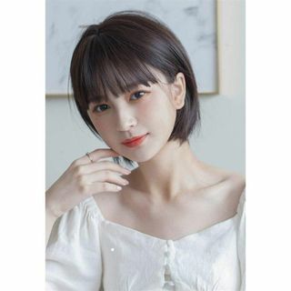 【再入荷！】ウィッグ ショート ミディアム  黒髪ショート 清楚 大人女子 耐熱(ショートストレート)