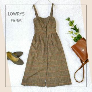 ローリーズファーム(LOWRYS FARM)のローリーズファーム／LOWRYSFARM／М／清楚系グレンチェック膝丈ワンピース(ひざ丈ワンピース)