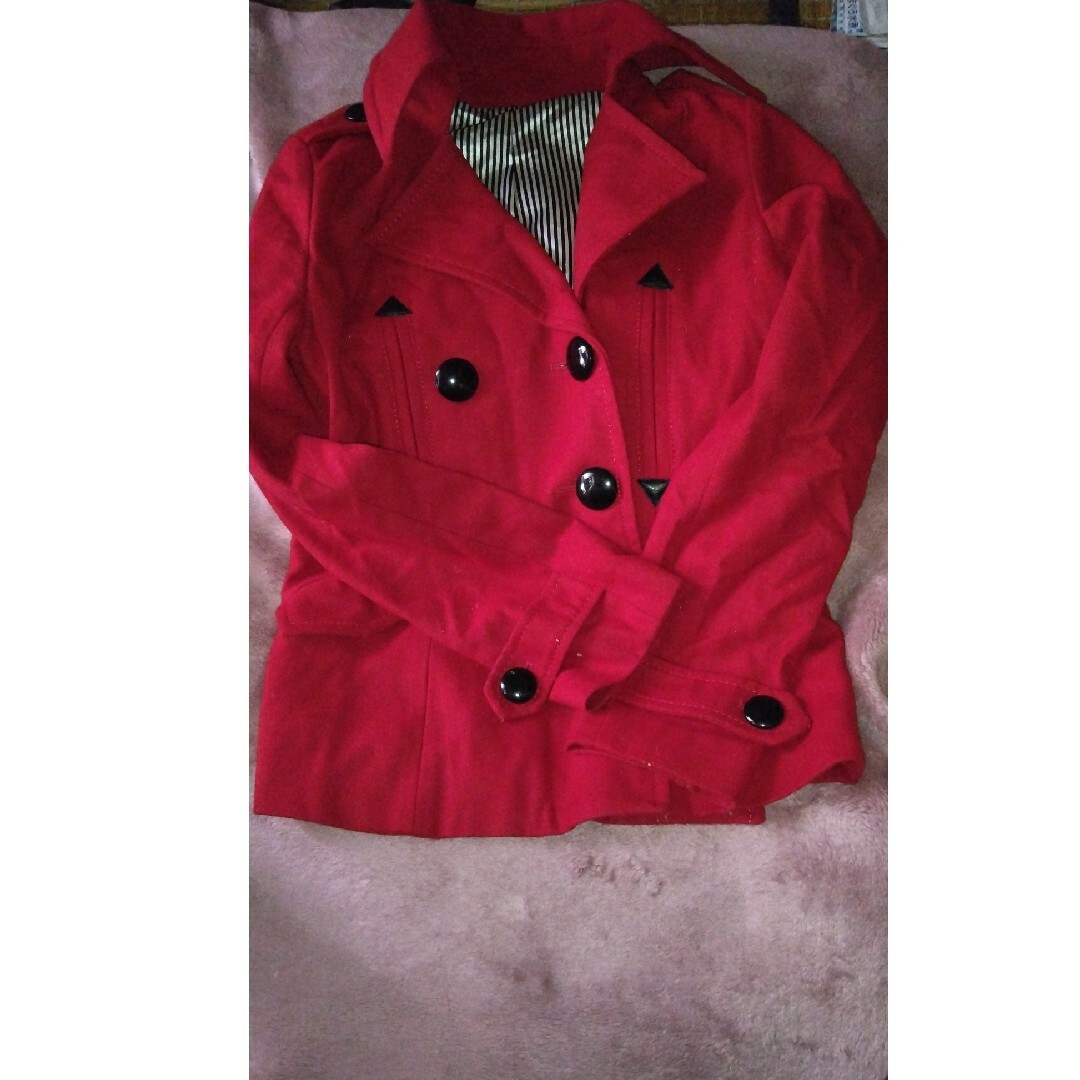 赤いコート匿名配送 レディースのジャケット/アウター(ピーコート)の商品写真