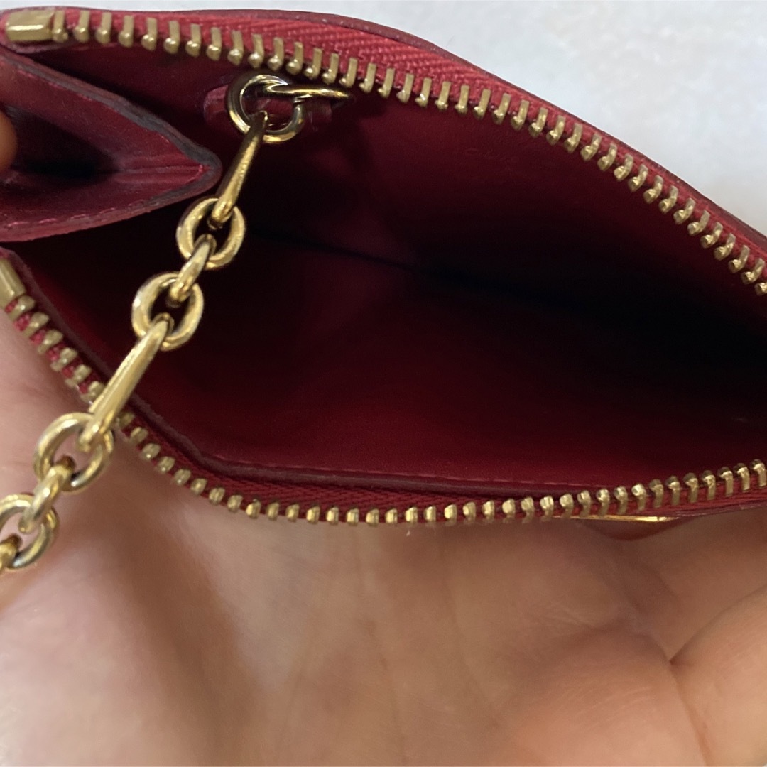 LOUIS VUITTON ヴェルニ ポシェットクレ 赤 コインケース-