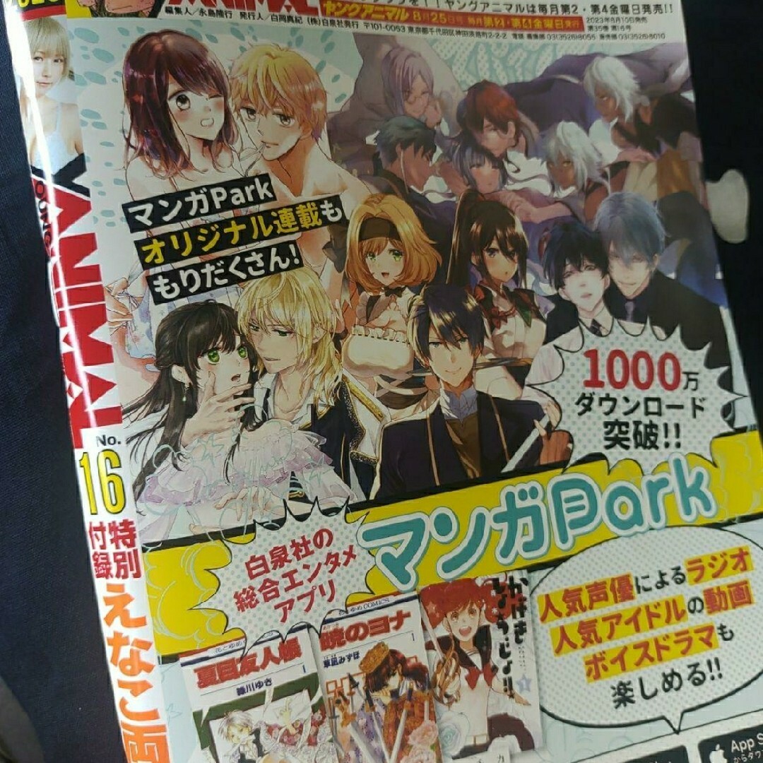 白泉社(ハクセンシャ)のえなこ    ヤングアニマル   16号   付録応募券無 エンタメ/ホビーの雑誌(アート/エンタメ/ホビー)の商品写真