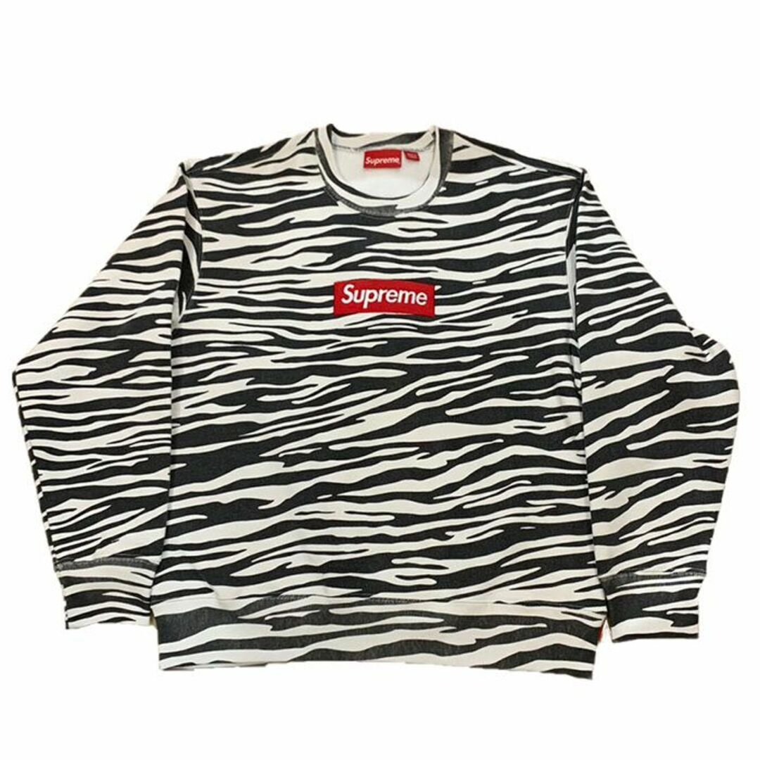 2022FW Supreme Box Logo Crewneck Zebra ゼブラ S