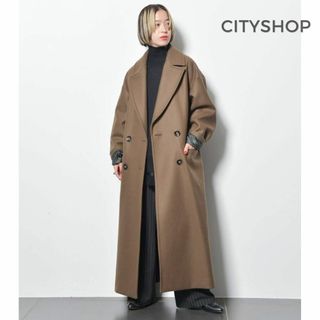 CITY SUPER160'S WOOL ノーカラー チェスターCOAT - ロングコート