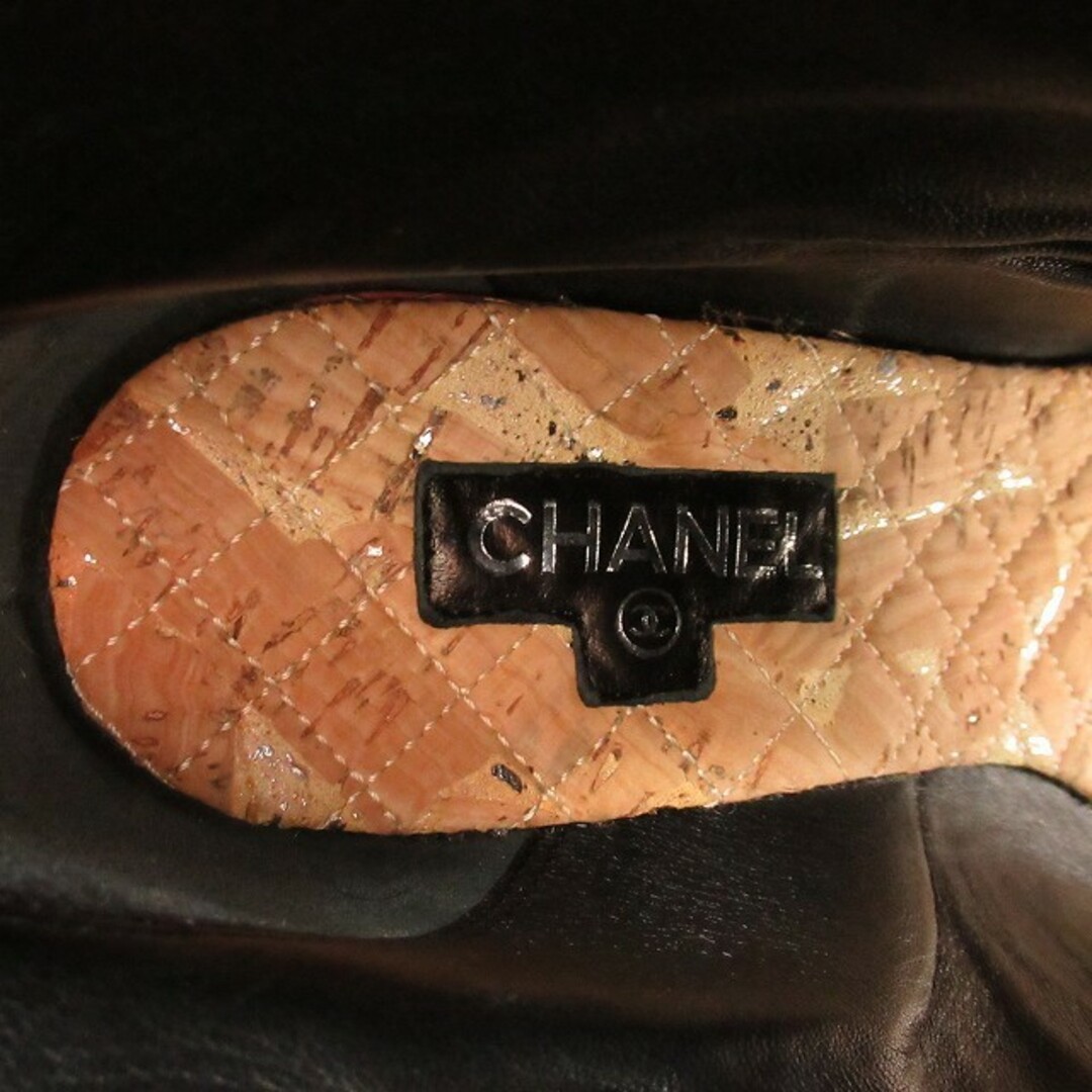 CHANEL - 美品 12C シャネル ココマーク オープントゥ ショートブーツ