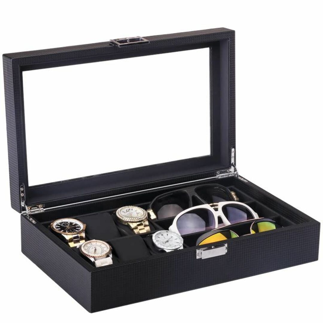 【色: ブラック】Geum 腕時計ケース 眼鏡 サングラス収納ボックス 腕時計6