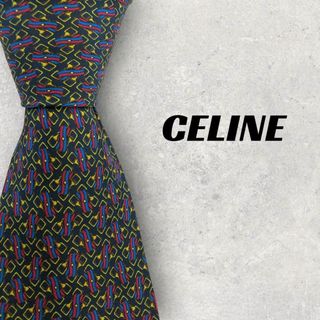 セリーヌ(celine)の【5198】美品ー良品CELINE　ネクタイ　ブラック系(ネクタイ)