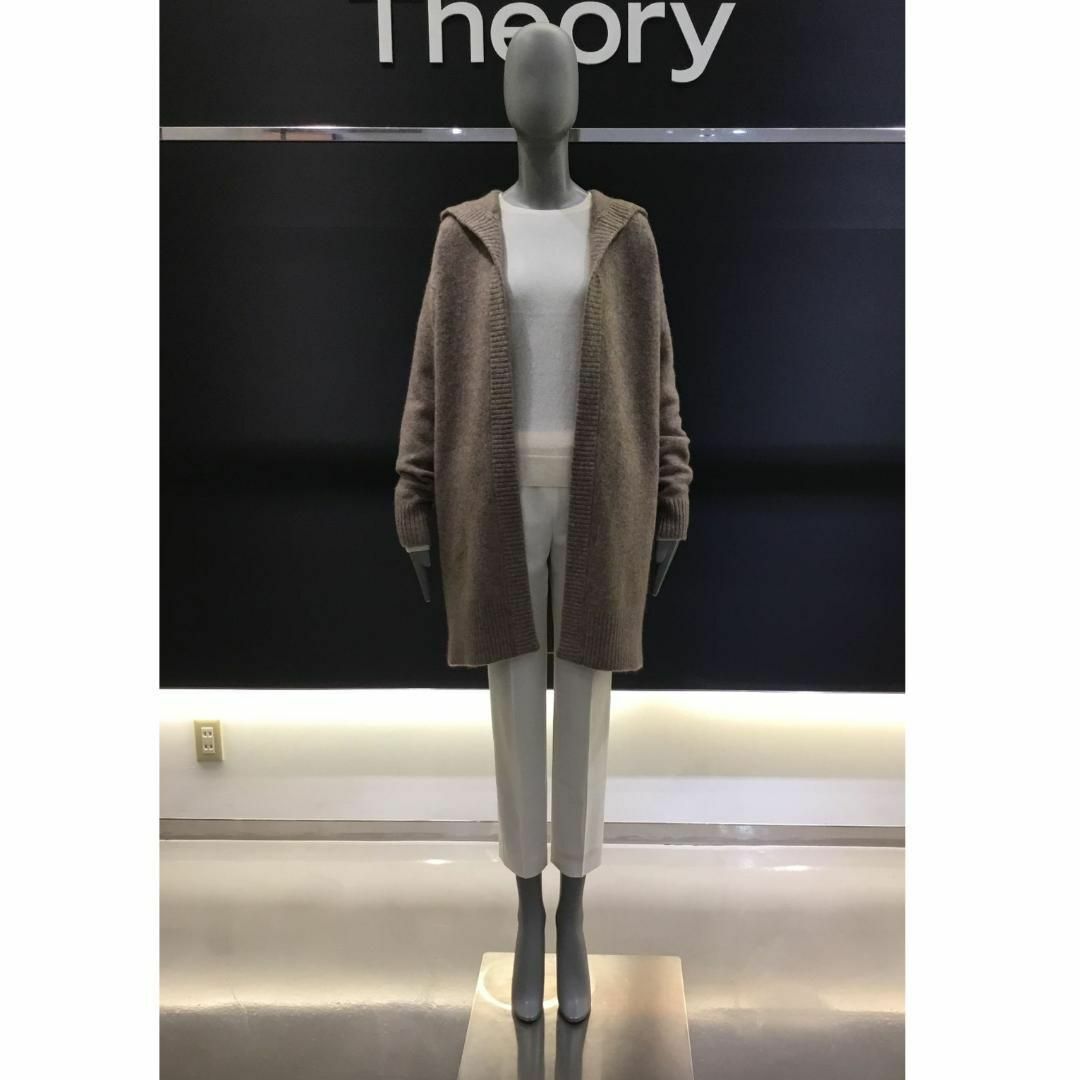 336*美品 セオリー Theory 高級ウール使用 フーデッド カーディガン-