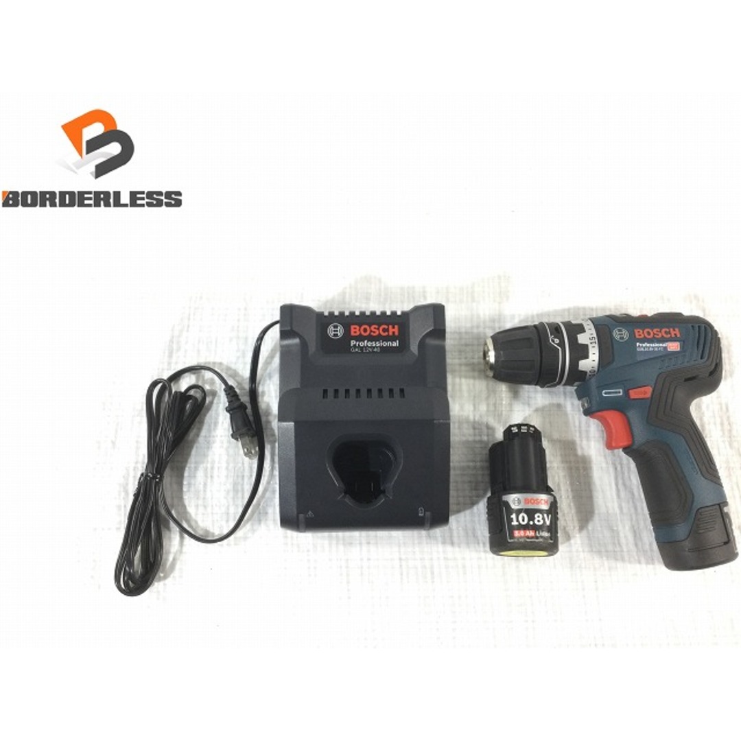 工具☆美品☆BOSCH ボッシュ 10.8V コードレスドライバードリル GSR 10.8V-35FC バッテリー2個 充電器付 充電式 ドリルドライバー 79467