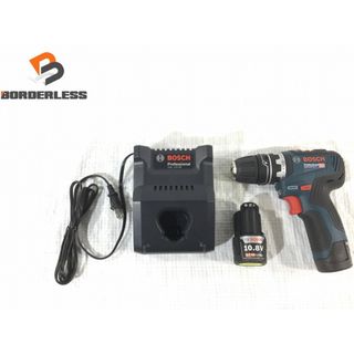 ボッシュ(BOSCH)の☆美品☆BOSCH ボッシュ 10.8V コードレスドライバードリル GSR 10.8V-35FC バッテリー2個 充電器付 充電式 ドリルドライバー 79467(工具)