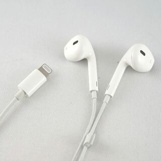 Apple - EarPods with Lightning connector イヤホン USED美品 Apple 純正品 iPhone ライトニングコネクター 完動品 中古 X0667