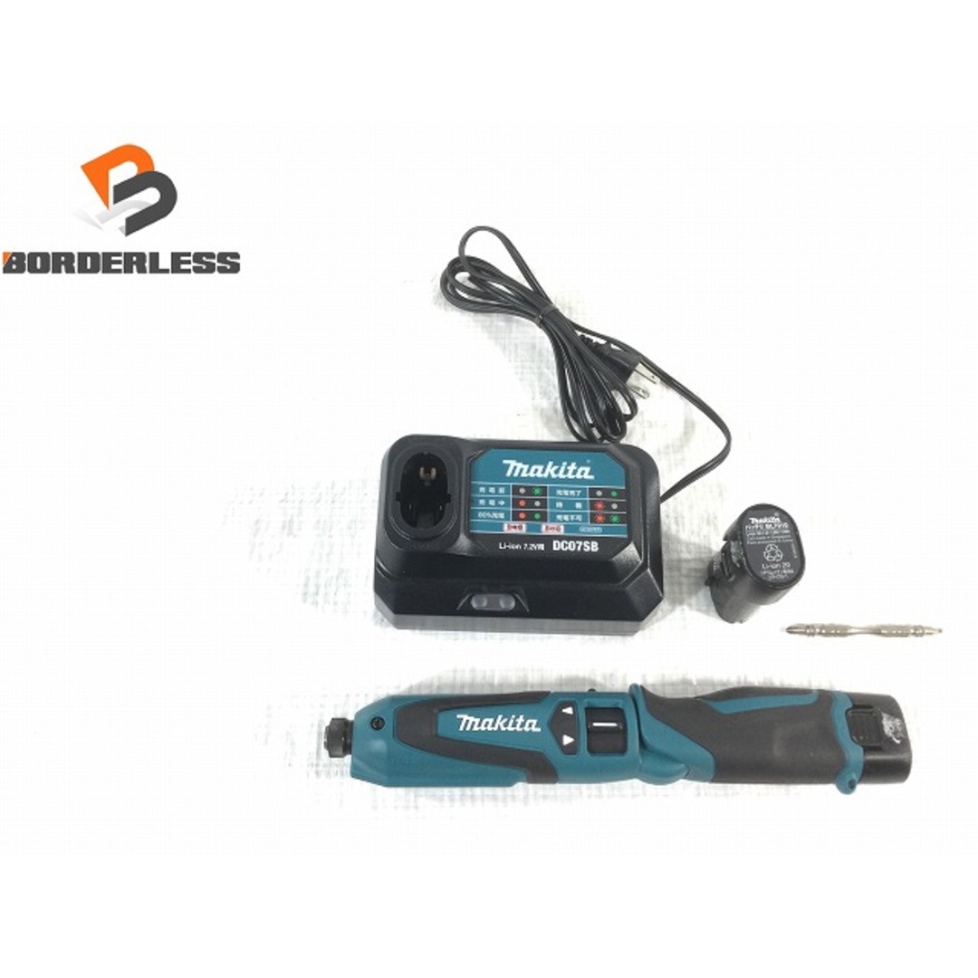 バイク☆比較的綺麗☆makita マキタ 7.2V 充電式ペンインパクトドライバ TD021D バッテリー2個(7.2V 1.0Ah) 充電器付き 79564