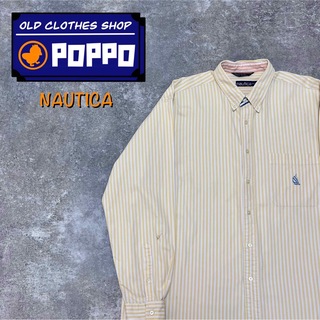 ノーティカ(NAUTICA)のノーティカ☆ポケット刺繍ロゴパステルロンドンストライプシャツ 90s(シャツ)