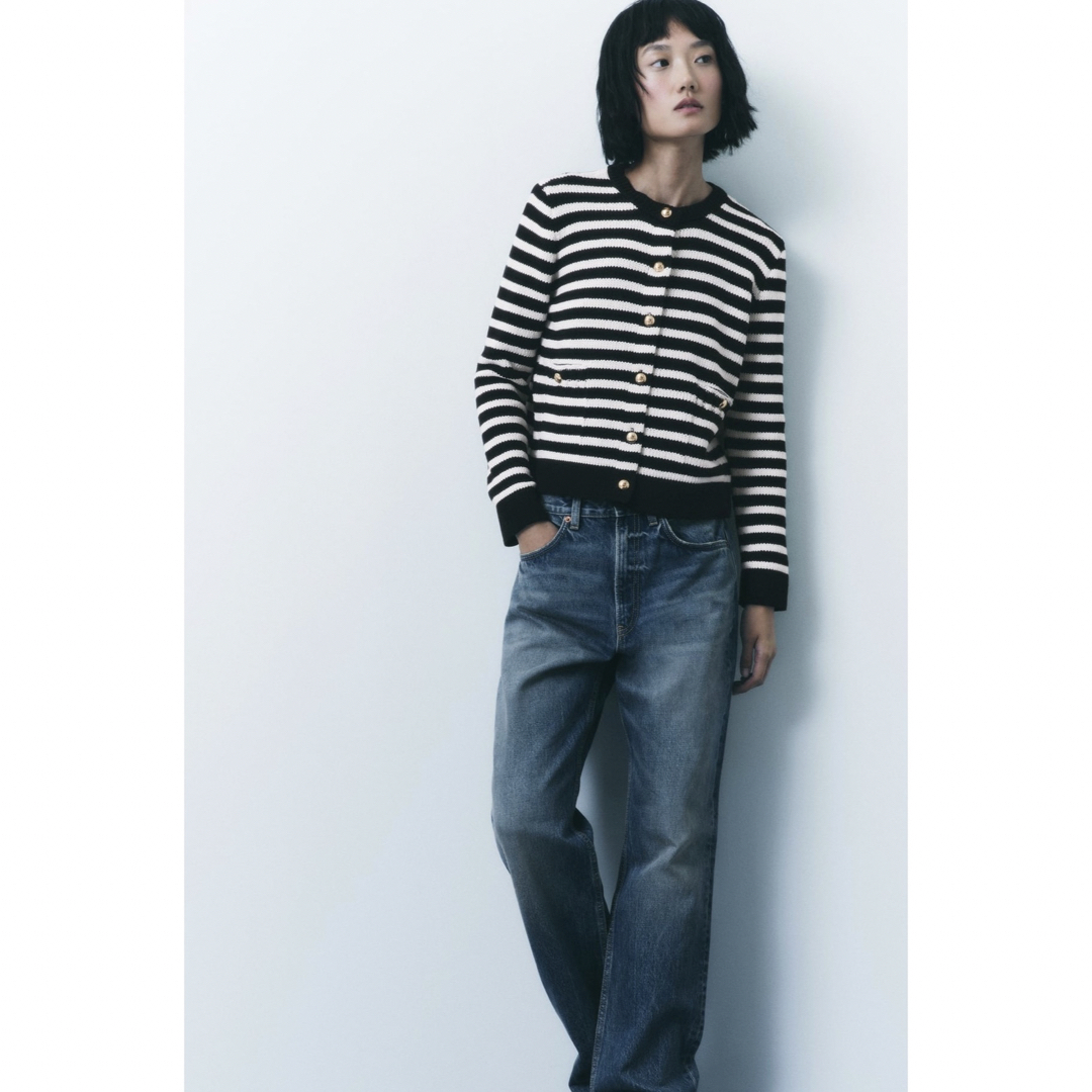完売品!!【タグ付き新品】ZARA ザラ ゴールドボタン ニット カーディガン