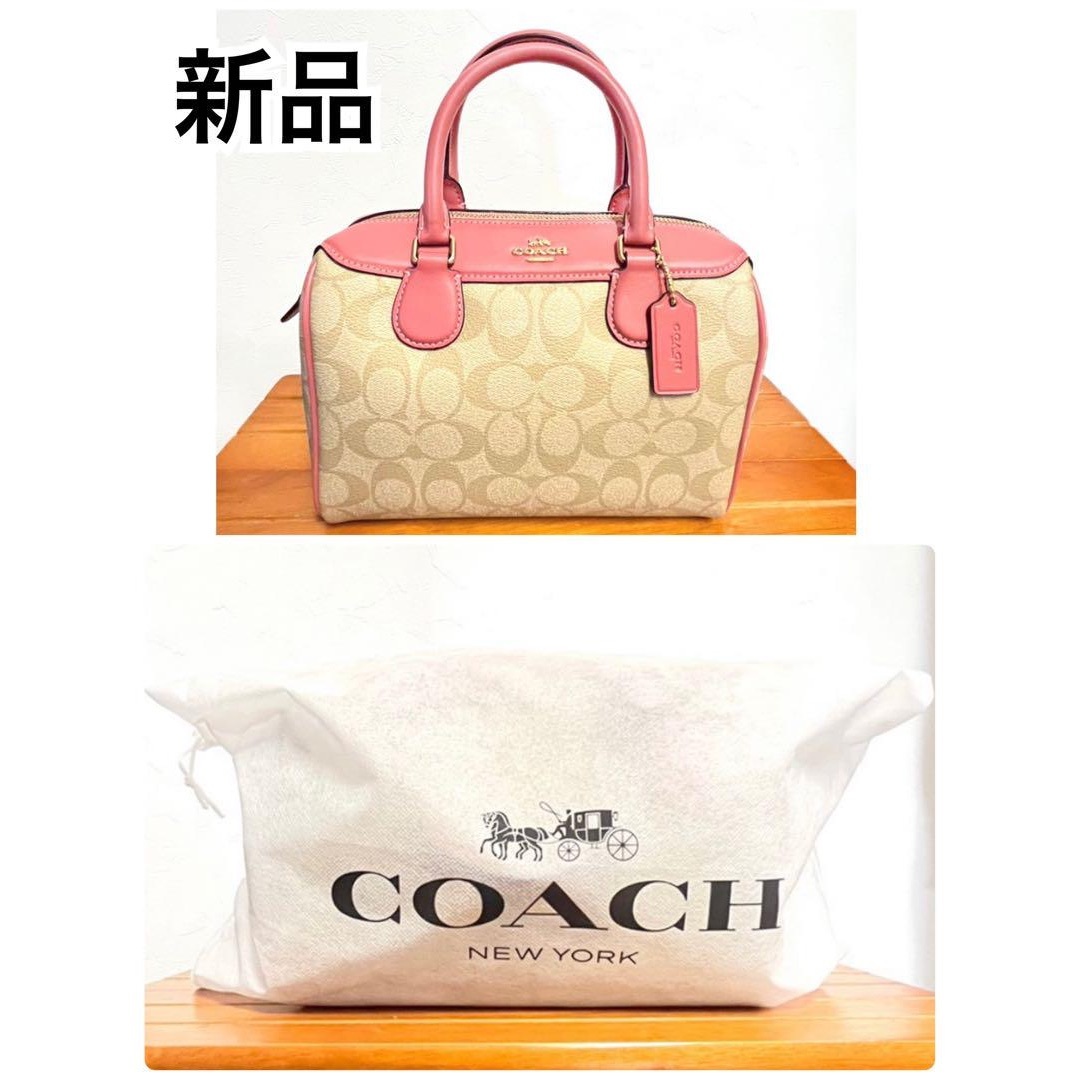 新品　COACHバッグ ピンク ハンドバッグ ピンク　ショルダーバッグファスナー式内側