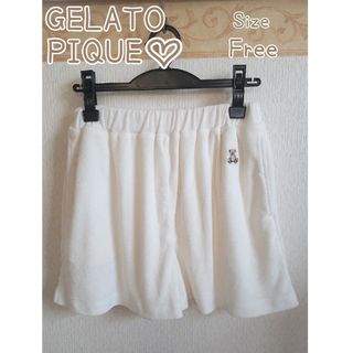 ジェラートピケ(gelato pique)の【美品】GELATO PIQUE♡ベアワンポイント　ショートパンツ　Mサイズ(ショートパンツ)