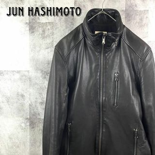 junhashimotoウォッシャブルカーフリブジャージレザーブルゾン