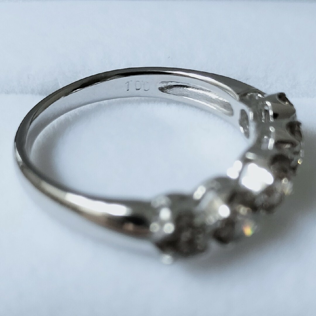 ブラウンダイヤモンド エタニティ 一文字 リング K18WG 1.00ct レディースのアクセサリー(リング(指輪))の商品写真