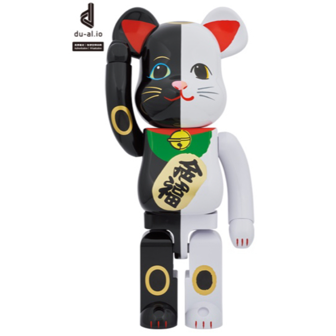 その他BE@RBRICK 招き猫 招福 黒 × 金運 白 1000％