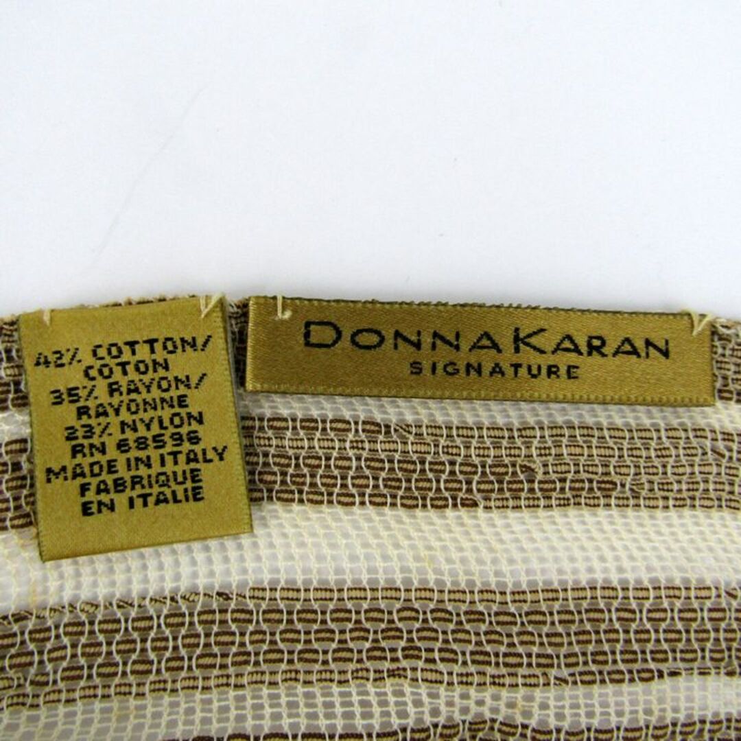 ダナキャラン ストール ストライプ柄 薄手 イタリア製 ブランド 小物 メンズ レディース ブラウン Donna Karan