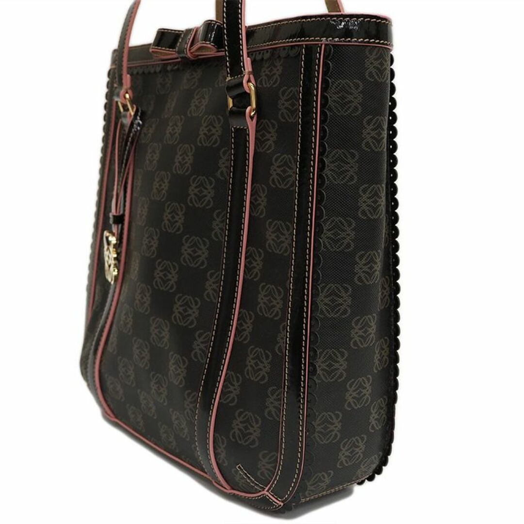 LOEWE - ロエベ アナグラム PVC トートバッグ リボン ブラウンxピンク