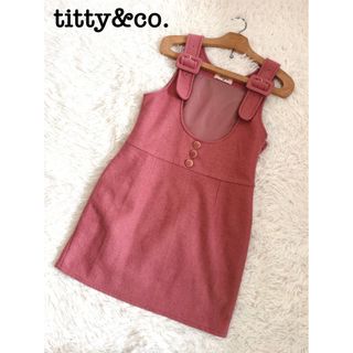 ティティアンドコー(titty&co)のティティアンドコー　ピンク　ジャンパースカート(ミニワンピース)